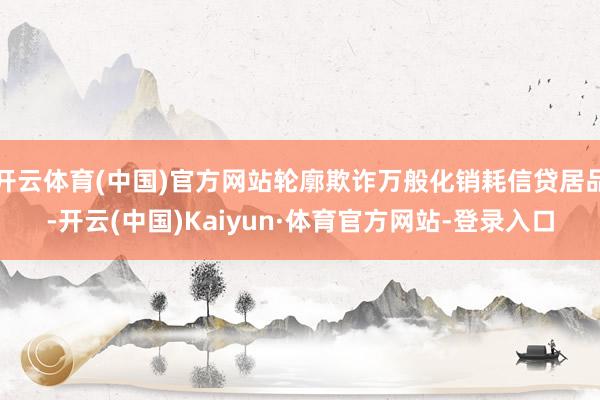 开云体育(中国)官方网站轮廓欺诈万般化销耗信贷居品-开云(中国)Kaiyun·体育官方网站-登录入口